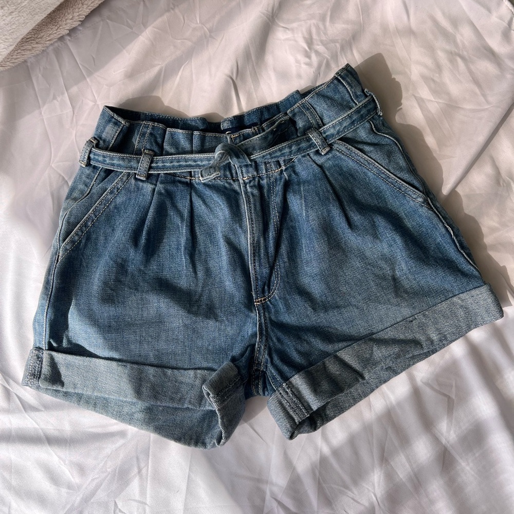Hollister • Denim Paper Bag Shorts